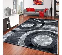PHP Large Rugs for Living Room - Super Soft Fluffy Shaggy Area Rug with Beautiful Circle Design Non Slip Bedroom Carpet Mat -Grey, 160 x 230 cm