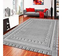 PHP Luxurious Area Rugs for Hallway Bedroom Kitchen 160 x 230 cm - Classical Dirt Trapper Non Slip Modern Design Rugs - Grey