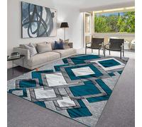 PHP Modern Rugs for Living Room Dining Rooms Bedrooms and Office Carpet Floor Rug - Super Soft Abstract Design High Weight Thick Carpet Rugs - Teal, 120 x 170cm