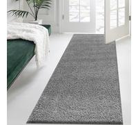 PHP Modern Shaggy Rug Thick Heavy Pile Antiskid Plain Solid Extra Long Carpet Runner Rug For Bedroom Living Room Kitchen Hallway Hall Fluffy Rug (Gray, 80cm x 150cm (2ft 8" x 5ft))
