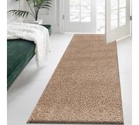 PHP Modern Shaggy Rug Thick Heavy Pile Antiskid Plain Solid Extra Long Carpet Runner Rug For Bedroom Living Room Kitchen Hallway Hall Fluffy Rug (Beige,80 x 150 cm