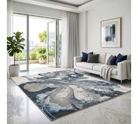 PHP Motled Rug - Large Fluffy Area Rug Carpet Washable Non-Slip Soft Modern Indoor Floor Rug for Living Room, Bedroom, Hallway, Lounge (Blue, 200x290 cm)