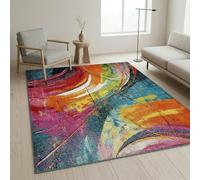 PHP Multicolour Rug - Modern Soft Thick Pile Non Slip Large Area Rug for Living Room, Bedroom TV Lounge Hallway Abstract Design Fluffy Carpet Mat (Des2, 120x170 cm)