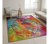 PHP Multicolour Rug - Modern Soft Thick Pile Non Slip Large Area Rug for Living Room, Bedroom TV Lounge Hallway Abstract Design Fluffy Carpet Mat (Des1, 120x170 cm (4 ft x 5 ft 6 in)