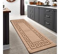 PHP Non-Slip Area Rug, 80 x 150 cm Washable, Heavy Duty Floor Protector Anti Slip Hallway Large Rug for Indoor Outdoor Hall Bedroom and Kitchen - Beige