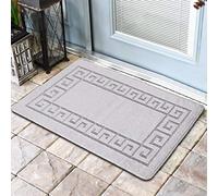 PHP Non Slip Large Front Door Mat, 50 x 80 cm Washable, Anti Slip and Waterproof Doormat, Outdoor and Indoor Rug, Gel Backed Dirt Trapper Kitchen Floor Mats - Silver