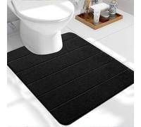 PHP Pedestal Mats Indoor Memory Foam Bath Mat - Non-Slip Floor Mat Comfortable Bathroom Mat - Black, 50 x 40 cm