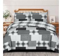 PHP Rich Cotton Duvet Cover Set - Soft Thick Solid Denim Pattern Printed Duvets Quits Covers 2Pcs Comforter Bed Cover Bedding Set with 1 Pillow Shams (Single, Denim Grey)