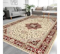 PHP Roma Traditional Rug - Super Soft Classical Floral Pattern Heavy Weight Non Slip Area Rugs for Living Room Bedroom Dining Room Tv Lounge Carpet (120 X 170 cm, Beige)