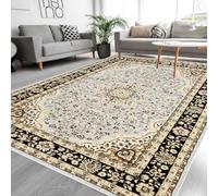 PHP Roma Traditional Rug - Super Soft Classical Floral Pattern Heavy Weight Non Slip Area Rugs for Living Room Bedroom Dining Room Tv Lounge Carpet (200 X 290 cm, Grey)