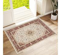 PHP Roma Vintage Door Mat for Indoor - Super Soft Classical Floral Pattern Low Pile Non Slip Mat for Living Room Bedroom Hallway Kitchen Floor Mats (60 X 110 cm, Cream)