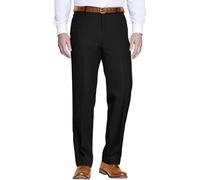 PHP Rugby Mens Trousers with Elasticated Waist Plain Full-Length Wrinkle-Resistant Casual Smart Classic Fit Office Workwear Formal Trouser for Smart Look (42 Waist, Leg Size 29, Black)