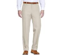 PHP Rugby Mens Trousers with Elasticated Waist Plain Full-Length Wrinkle-Resistant Casual Smart Classic Fit Office Workwear Formal Trouser for Smart Look (36 Waist, Leg Size 31, Beige)
