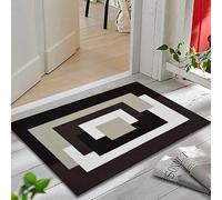 PHP Runner Rug for Hallways - Thick Non Slip Flat Woven Geometric Pattern Classical Indoor Carpet Runner Mat for - Kitchen Hallway Hall Bedroom Living Room, 60 x 110 cm, Brown Beige