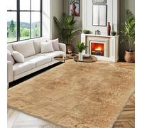 PHP Shaggy Center Rugs For Living Room Large Bedroom Rug - Modern Super Soft, Thick, High Dense Pile Non Slip Carpet for TV Lounge Dining Area Indoor Office (Plain Beige, 160 x 230 cm)