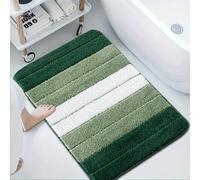 PHP Striped Bath Runner Mat Microfiber Memory Foam Bathroom Rug Modern Water Resistant Non Slip Mat Quick Drying Toilet Shower Floor Mat (60x110 cm, Green)