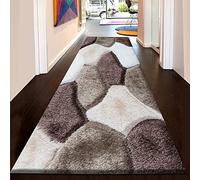 PHP Stylish Large Area Rugs For Living Room - Non Shedding Dense Pile Shaggy Rug For Bedroom Kitchen Carpet Runner Non Slip Floor Mat - Brown Beige Cream - Pona, 160 x 230 cm