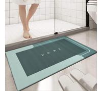 PHP Super Absorbent Rubber Bath Mat Rubber Non Slip Anti Mould Quick-Drying Washable Bathroom Mat Toilet Shower Matts for Outside Bathtub (50 x 80 cm, Green)