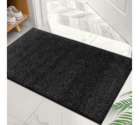 PHP Super Soft Fluffy Shaggy Door Mat Non Slip Large Shaggy Rugs for Kitchen Hallway Bedroom Living Room Carpet Mat (Black, 50 x 80 cm (1ft 8" x 2ft 7"))
