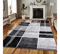 PHP Super Soft Rugs for Living Room Bedroom Rug - Thick Dense Pile Non Shed Fluffy Rug For Bedroom - Small Medium Large Carpet Area Rugs Kitchen Floor Mat (120 x 170 cm (4ft x 5ft 8"), Black)