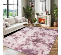PHP Tie & Dye Shaggy Rug for Bedroom - Modern Super Soft, Thick, High Dense Pile Living Room Rugs Large - Non Slip Carpet for TV Lounge Dining Area Indoor Office (Pink, 200 x 290 cm)