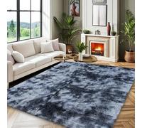 PHP Tie & Dye Shaggy Rug for Bedroom - Modern Super Soft, Thick, High Dense Pile Living Room Rugs Large - Non Slip Carpet for TV Lounge Dining Area Indoor Office (Grey, 200 x 290 cm)
