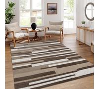 PHP Washable Rugs Living Room Anti Slip Classic Short Pile Soft Touch Geometric Large Rug for Bedroom Kitchen Office Home Decor (160 x 230 cm, Oblong Des2)