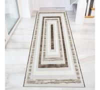 PHP Washable Rugs Living Room Anti Slip Classic Short Pile Soft Touch Geometric Large Rug for Bedroom Kitchen Office Home Decor (80 x 150 cm, Oblong Des1)