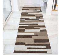 PHP Washable Rugs Living Room Anti Slip Classic Short Pile Soft Touch Geometric Large Rug for Bedroom Kitchen Office Home Decor (80 x 150 cm, Oblong Des2)