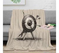 PHQAZWSXE 3D Printed Archery target Bedding Throw Microfiber Ultra Soft Warm Bedding Vintage sketch Home Blanket Heartfelt Gift for Families Couples New Homeowners 40x50inch(100x130cm)