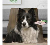 PHQAZWSXE 3D Printed Border Collie Sofa Throw Microfiber Ultra Soft Warm Bedding Canine Portrait Bed Throw Breathable All Season for Homeowners Renters Adults 80×90inch(200x230cm)