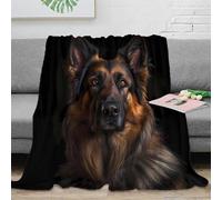 PHQAZWSXE 3D Printed German Shepherd All Season Blanket Microfiber Soft Warm Bedding Breathable Digital Art Portrait Sofa Throw for Housewarming New Homeowners 50x60inch(127x152cm)