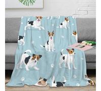 PHQAZWSXE 3D Printed Jack Russell dogs Home Blanket Microfiber Warm Cosy Bedding Soft cartoon playful Lounge Throw Wrinkle Resistant Non Pilling for Men Women Kids Households 50x60inch(127x152cm)