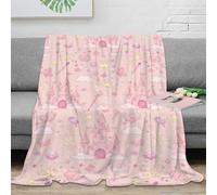 PHQAZWSXE 3D Printed princess castle Bedding Blanket Ultra Warm Microfiber Soft Cosy pink fairy tale Lounge Throw Wrinkle Resistant Non Pilling for Families Couples Guests 60x80inch(150x200cm)