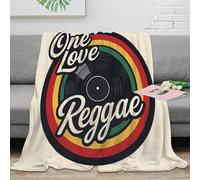 PHQAZWSXE 3D Printed Reggae Music Bed Blanket Microfiber Soft Cosy Bedding Warm Vintage Graphic Soft Throw Machine Washable No Shedding for Men Women Couples 50x60inch(127x152cm)
