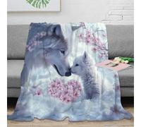 PHQAZWSXE 3D Printed White wolf Home Blanket Microfiber Warm Soft Bedding Cosy Fantasy art Sofa Throw Lightweight All Season for Adults Teens Guests Families 60x80inch(150x200cm)
