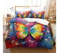 PHQAZWSXE A Butterfly Spreading Its Wings 3D Printed Duvet Cover Set Charming Bedding Sets Fashion Decor for Home with Pillowcases Microfiber Quilt Cover Set For Kids Teens Boys Super King(260x220cm)