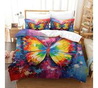 PHQAZWSXE A Butterfly Spreading Its Wings 3D Printed Duvet Cover Set Charming Bedding Sets Fashion Decor for Home with Pillowcases Microfiber Quilt Cover Set Childrens And Adults Double(200x200cm)