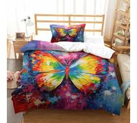 PHQAZWSXE A Butterfly Spreading Its Wings 3D Printed Duvet Cover Set Charming Bedding Sets Room Decor with Pillowcases Microfiber Quilt Cover Set for Children Kids Boys Girls Single(135x200cm)