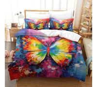PHQAZWSXE A Butterfly Spreading Its Wings 3D Printed Duvet Cover Set Charming Bedding Sets Room Decor with Pillowcases with Zipper Closure Quilt Cover for Children Kids Boys Girls Single(140x200cm)