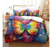 PHQAZWSXE A Butterfly Spreading Its Wings 3D Printed Duvet Cover Set Charming Bedding Sets Room Decor with Pillowcases Microfiber Quilt Cover for Adults Kids Girls King(220x240cm)