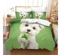 PHQAZWSXE Dog 3D Printed Duvet Cover Set Animal Bedding Sets Fashion Decor for Home with Pillowcases with Zipper Closure Quilt Cover for Kids Teens Adults Super King(260x220cm)