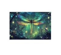 PHQAZWSXE Dragonfly Wall Painting Wall Art Artwork Colorful Dragonfly Modern Art Durable Canvas UV Printing for Living Room 20x30inch(50x75cm)