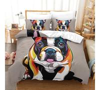 PHQAZWSXE French Bulldog 3D Printed Duvet Cover Set Charming Bedding Sets Fashion Decor for Home with Pillowcases Microfiber Quilt Cover Kids Boys Girls Super King(260x220cm)