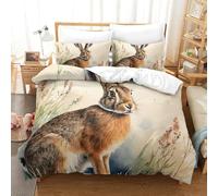 PHQAZWSXE Rabbit 3D Printed Duvet Cover Set Animal Bedding Sets Fashion Decor for Home with Pillowcases with Zipper Closure Quilt Cover For Kids Teens Boys Super King(260x220cm)