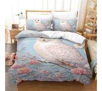 PHQAZWSXE Snowy Owl 3D Printed Duvet Cover Set Animal Bedding Set Pattern Printed with Pillowcases Microfiber Quilt Cover for Kids Teens Adults Single(140x200cm)