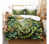 PHQAZWSXE Tropical Rainforest And Snakes 3D Printed Duvet Cover Set Charming Bedding Set Pattern Printed with Pillowcases with Zipper Closure Quilt Cover for Kids Teens Adults Super King(260x220cm)