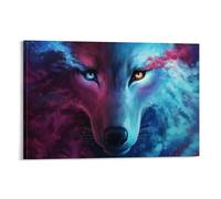 PHQAZWSXE Wolf Wall Painting Wall Art Artwork Blue Orange Eyes Wolf Home Decor Canvas UV Printing Home 08x12inch(20x30cm)