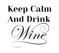 Phrase Words Keep Calm and Drink Wine Wall Stickers Paster Paper 54x57.9cm Waterproof Large Black