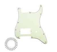 Phrilam 11-Hole Single-Covered Humbucker Pickguard for Fender USA/Mex Tom Delonge Strat-Style Guitars with Mounting Screws - Mint Green 3ply